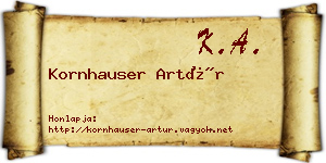Kornhauser Artúr névjegykártya